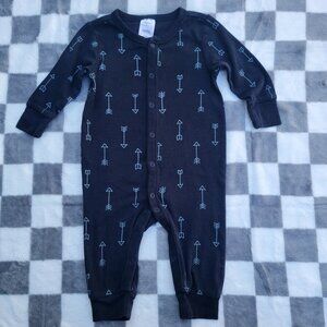 Gerber Modern Moments Organic Cotton Black Snap Romper SIze 3-6m